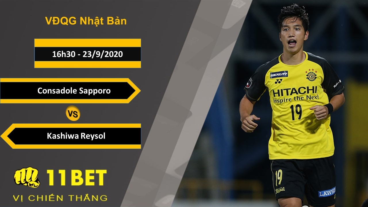 11BET Soi kèo Consadole Sapporo vs Kashiwa Reysol, 16h30, 23/9/2020