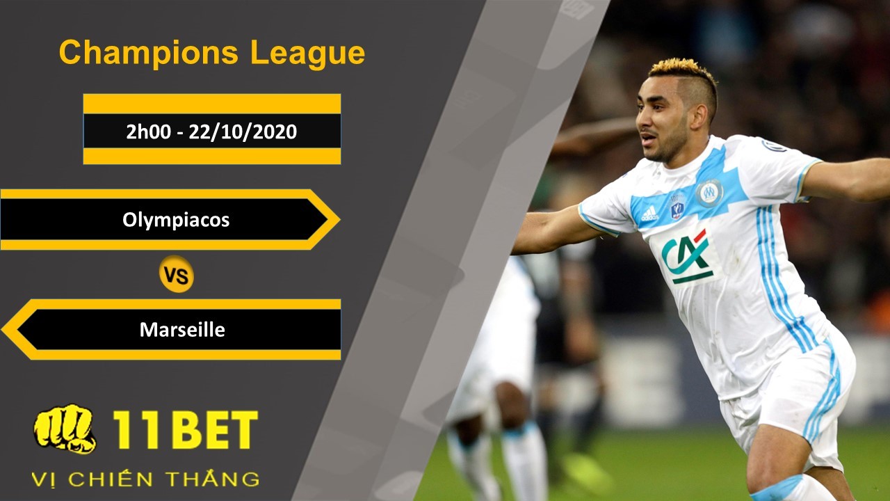 11BET Soi kèo Olympiacos vs Marseille, 2h00, 22/10/2020