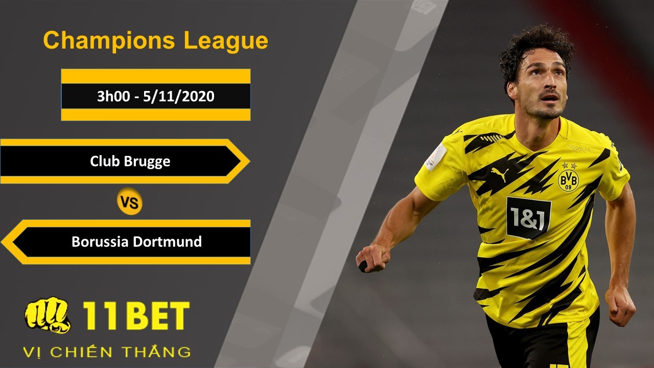 11BET Soi kèo Club Brugge vs Borussia Dortmund, 3h00, 5/11/2020