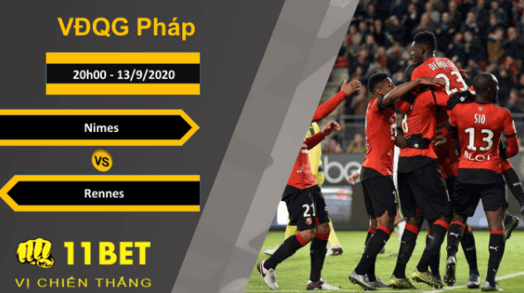 11BET Soi kèo Nimes vs Rennes, 20h00, 13/9/2020
