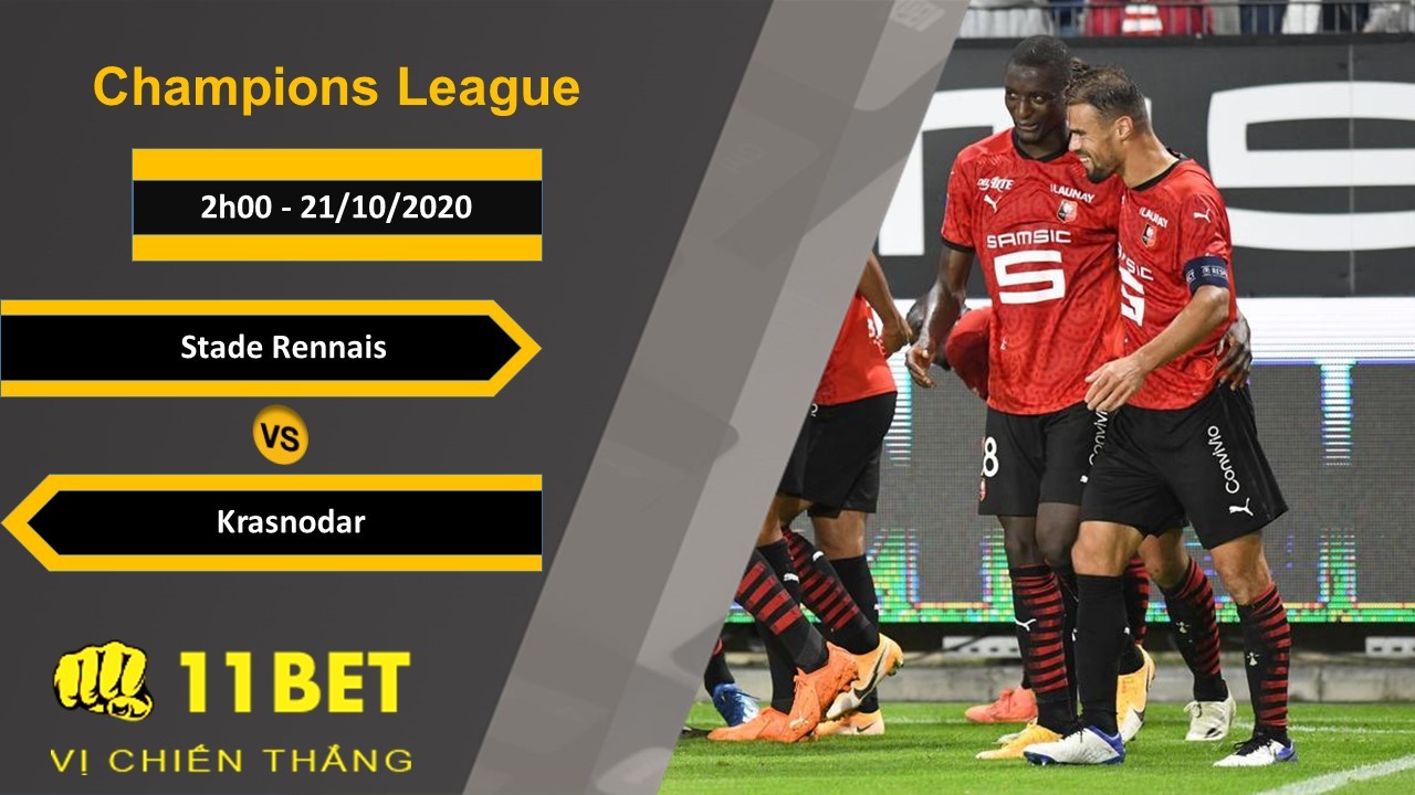 11BET Soi kèo Stade Rennais vs Krasnodar, 2h00, 21/10/2020