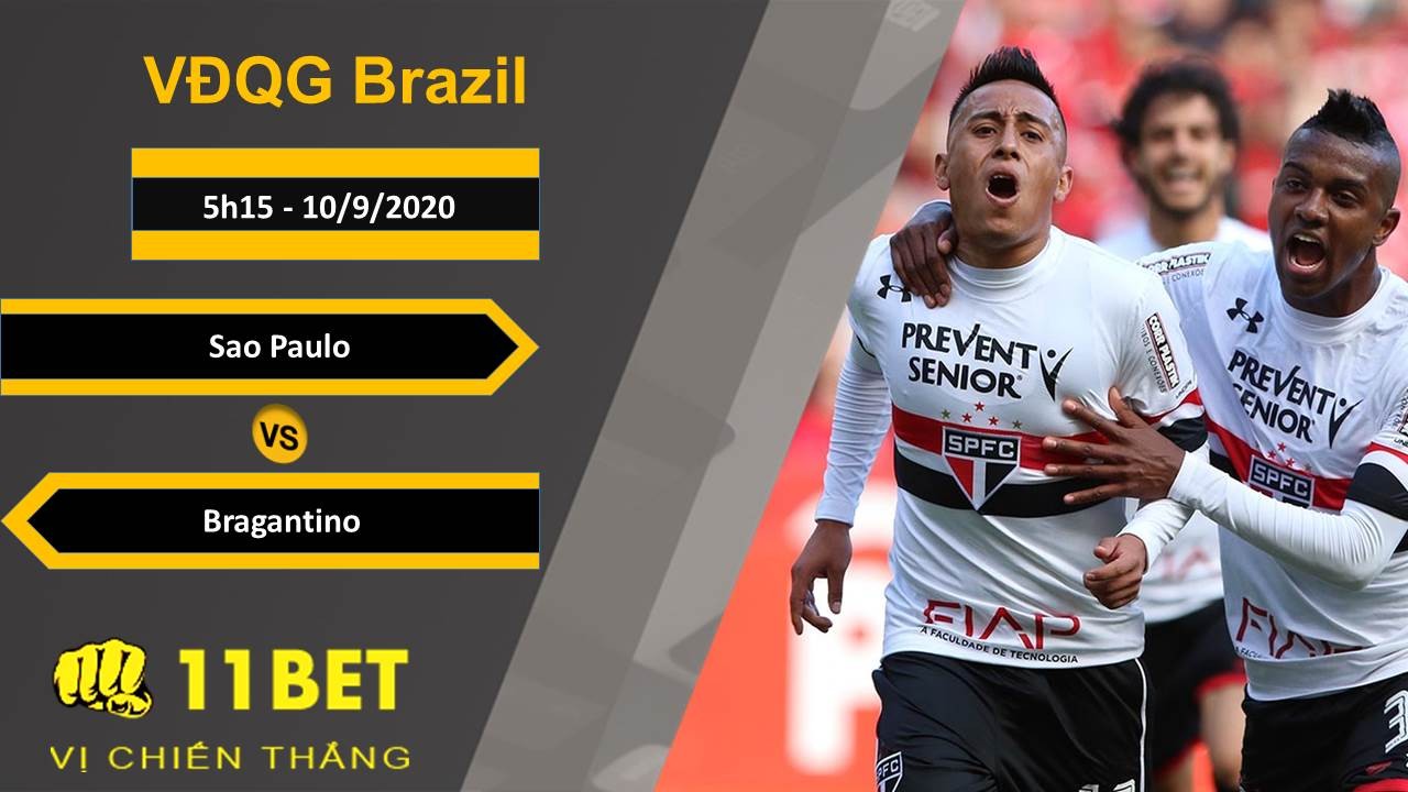 11BET Soi kèo Sao Paulo vs Bragantino, 5h15, 10/9/2020