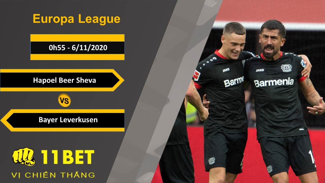 11BET Soi kèo Hapoel Beer Sheva vs Bayer Leverkusen, 0h55, 6/11/2020