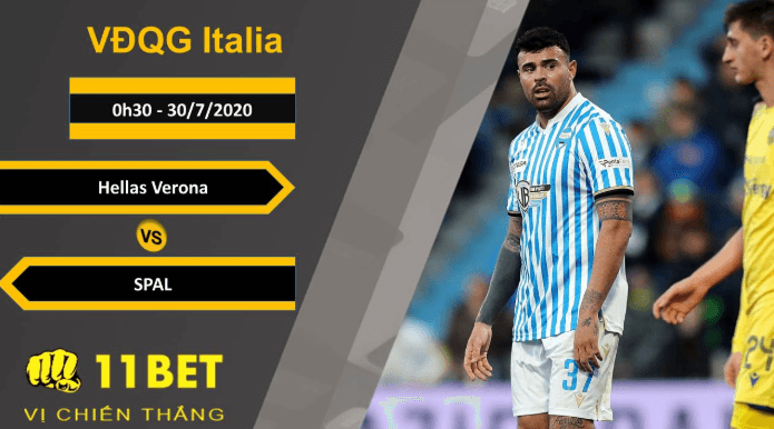 11BET Soi kèo Hellas Verona vs SPAL, 0h30, 30/7/2020