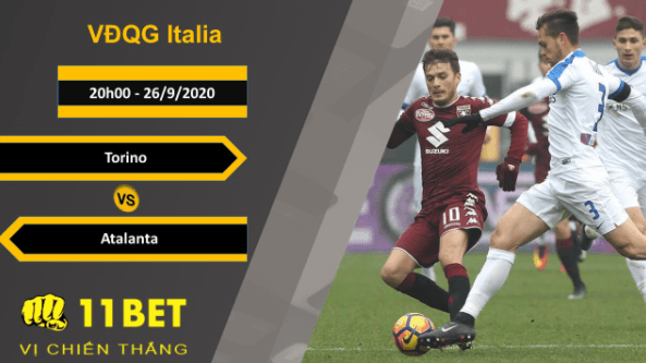 11BET Soi kèo Torino vs Atalanta, 20h00, 26/9/2020
