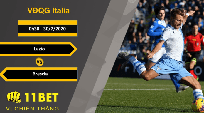 11BET Soi kèo Lazio vs Brescia, 0h30, 30/7/2020