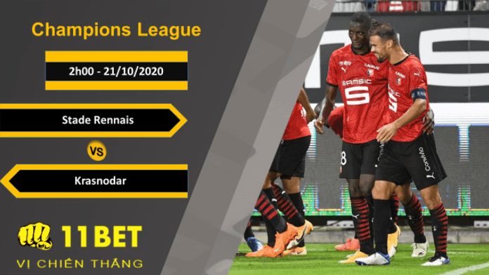 11BET Soi kèo Stade Rennais vs Krasnodar, 2h00, 21/10/2020