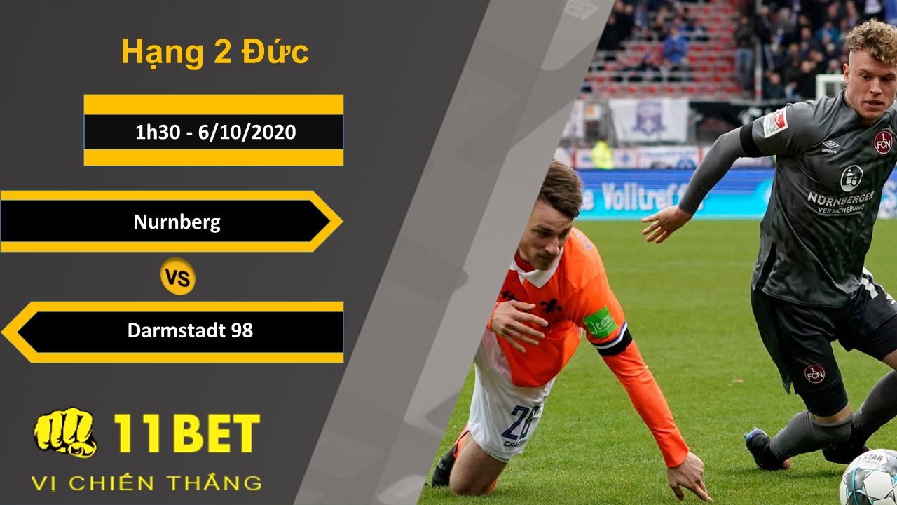 11BET Soi kèo Nurnberg vs Darmstadt 98, 1h30, 6/10/2020