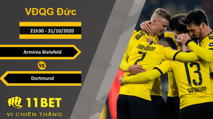 11BET Soi kèo Arminia Bielefeld vs Dortmund, 21h30, 31/10/2020